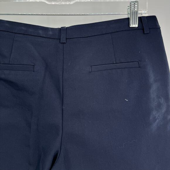 Larry Levine Navy Blue Cotton Blend Zip Pockets Cropped Ankle Pants 8P - Picture 6 of 14